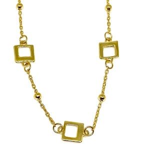 Solid 14K Yellow Gold Square Bracelet-6.5/7.5"